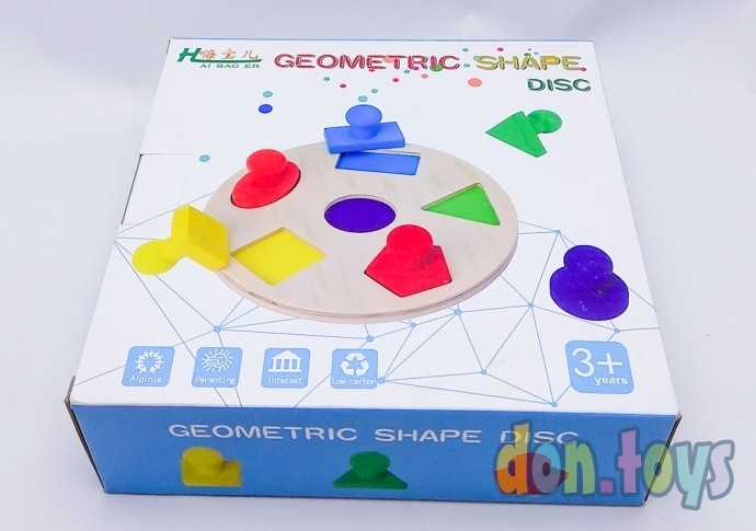 Деревянный диск сортер Геометрия, фото 5