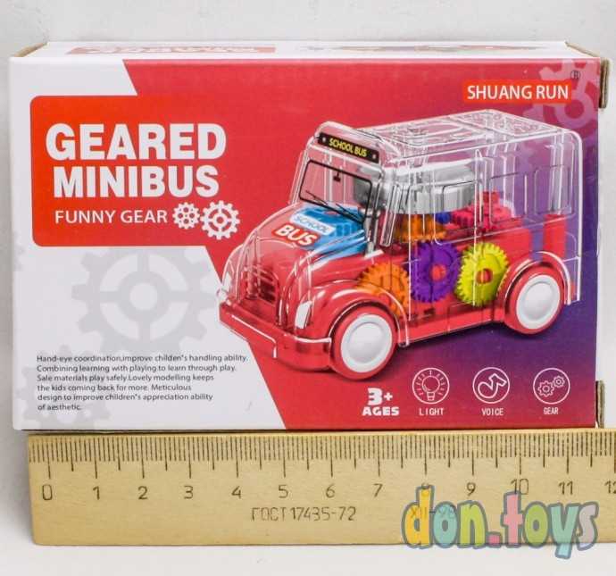 Автобус с шестеренками на батарейках, свет, арт. SR878-08, фото 1
