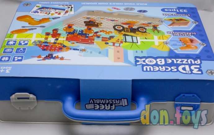 Конструктор- мозаика с трафаретами и шуруповертом, Транспорт, 331 деталь, фото 7