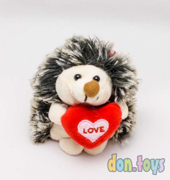 Мягкая игрушка Ежик с сердечком и бантиком, 12 см, фото 1