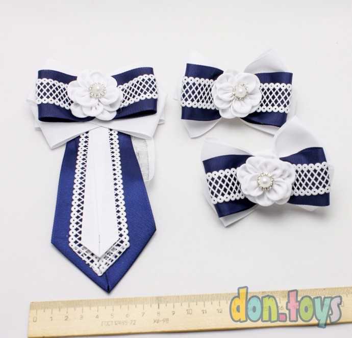 Школьный набор синий с белым цветком, фото 3