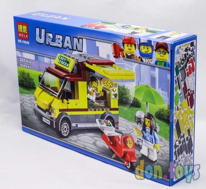 Конструктор Bela арт.10648 Urban (аналог Lego City 60150) "Фургон-пиццерия", 261 деталей, фото 11