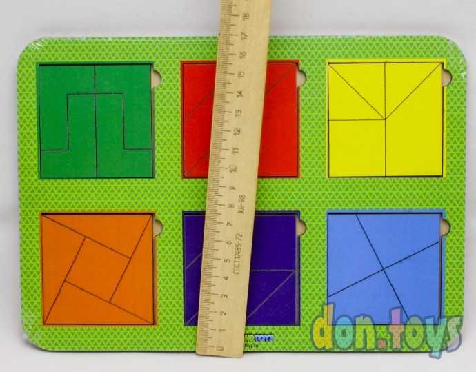 Рамка-вкладыш «Квадраты, 6 шт.» по методике Никитина, 27 элементов, арт. 23599(2495487), фото 3