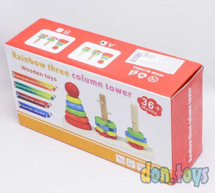 Деревянный логический сортер с пирамидкой, 2955, фото 8