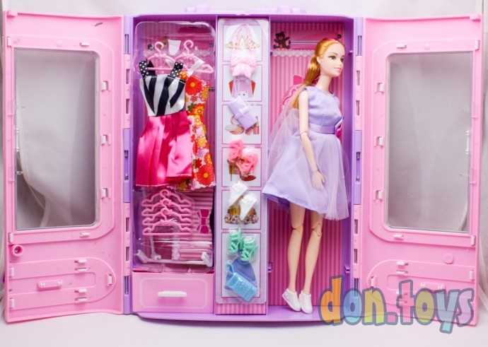 Игровой набор Кукла шарнирная, шкаф с нарядами, арт. 1910A-2, фото 6