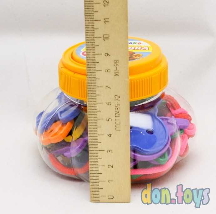 Шнуровка «Весёлые фигурки» в банке, 24 штуки, по методике Монтессори, арт. 3894980, фото 4