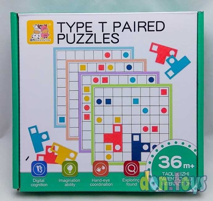 Деревянная головоломка Тетрис с карточками, фото 1