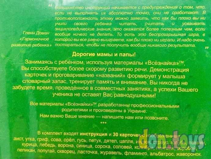 Карточки Домана "Птицы" Всезнайка, фото 3