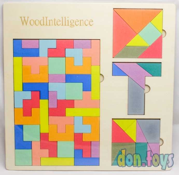 Деревянная логическая Головоломка 4 в 1, арт. ZK-2, фото 1
