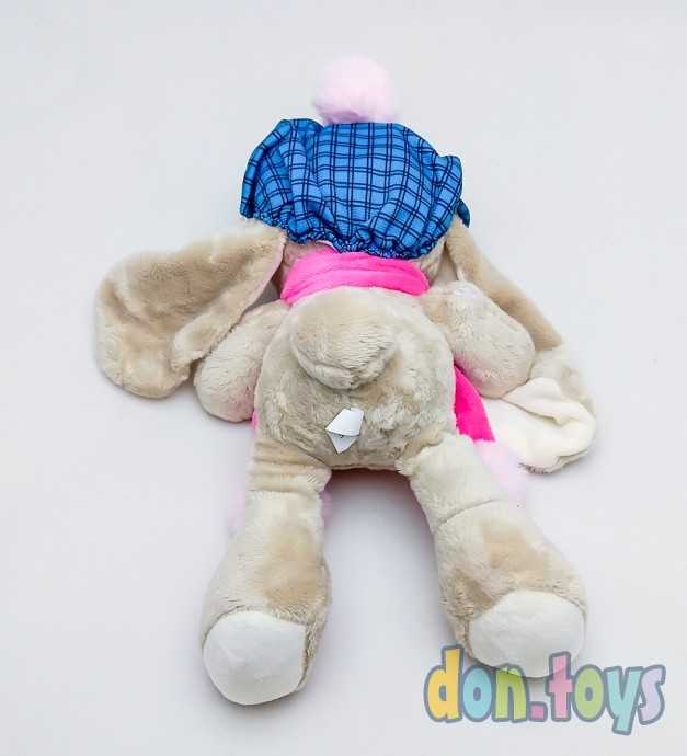 Зайка в клетчатой кепочке с бубоном и шарфиком, фото 6