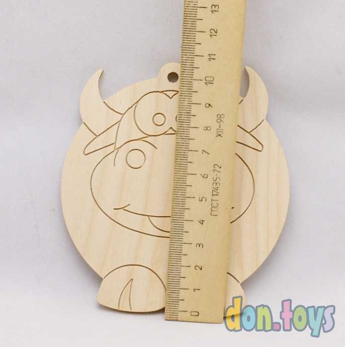 Елочная игрушка из фанеры веселый Бык, фото 3