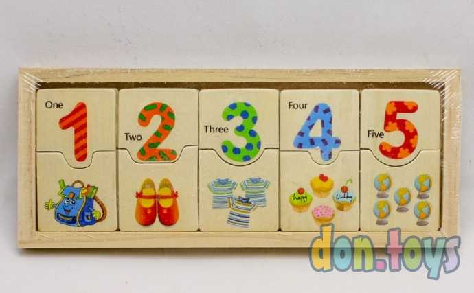 Деревянная Игрушка Половинки, домино, счет, пазлы арт. 92-54, фото 1