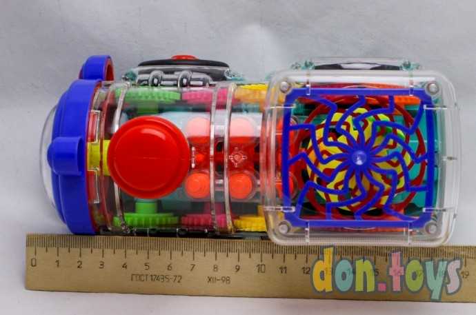 Паровоз с шестеренками, прозрачный, свет, звук, арт. 238-1, фото 10