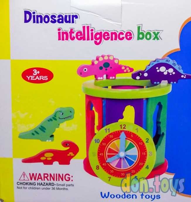 Деревянный сортер с часами Динозавры, фото 5