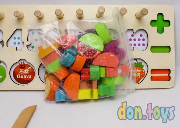 Деревянный набор "Учимся считать"+ Фрукты нарезка, фото 4