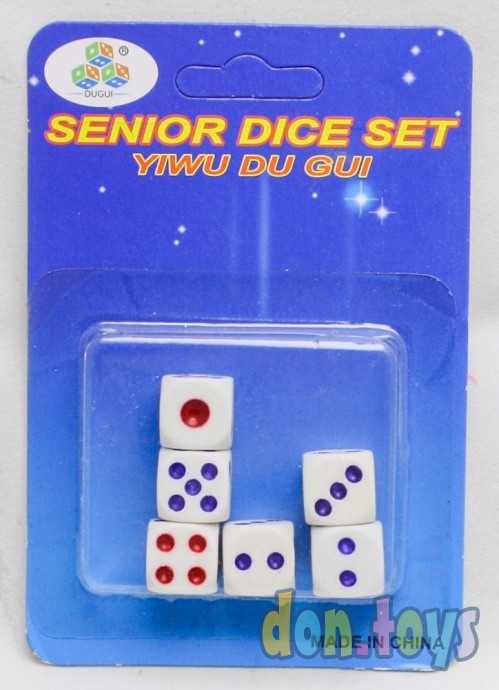 Набор игральных костей, 6 шт, 1.3 х 1.3 см, арт. 3797107, фото 1