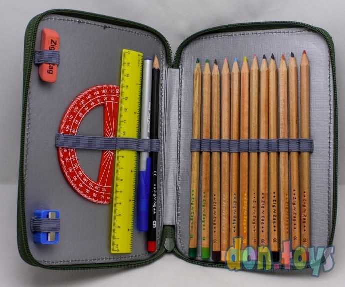 Пенал на молнии с наполнением клетка, фото 2