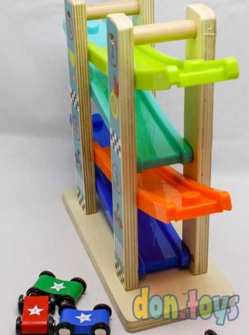 Автотрек, Горка с машинами 4 уровня, Four-track scooter, фото 6