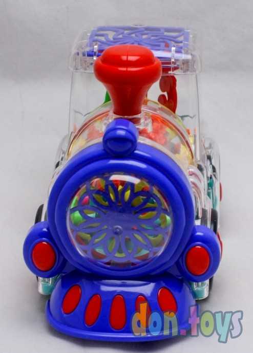 Паровоз с шестеренками, прозрачный, свет, звук, арт. 238-1, фото 11