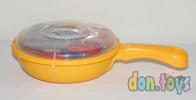 Игровой набор посуды и продуктов, упакованной в сковороде с крышкой, фото 3
