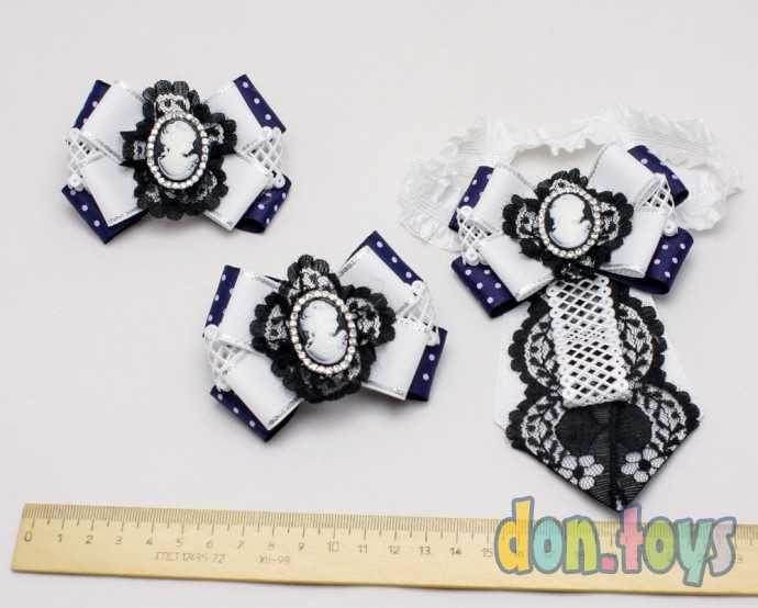 Школьный набор Ученица: 2 резинки для волос, галстук, фото 5