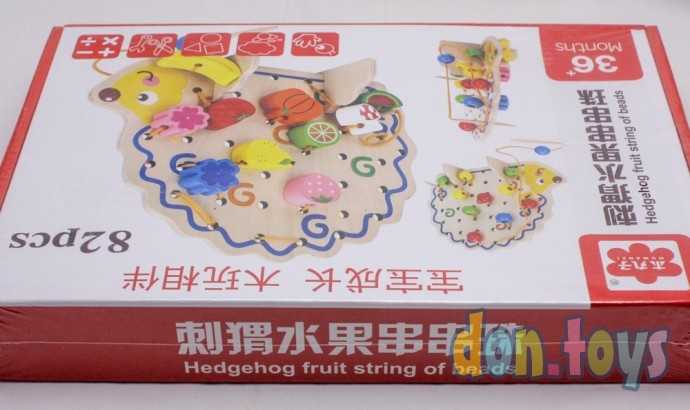 Деревянная шнуровка Ежик, 82 детали, фото 4