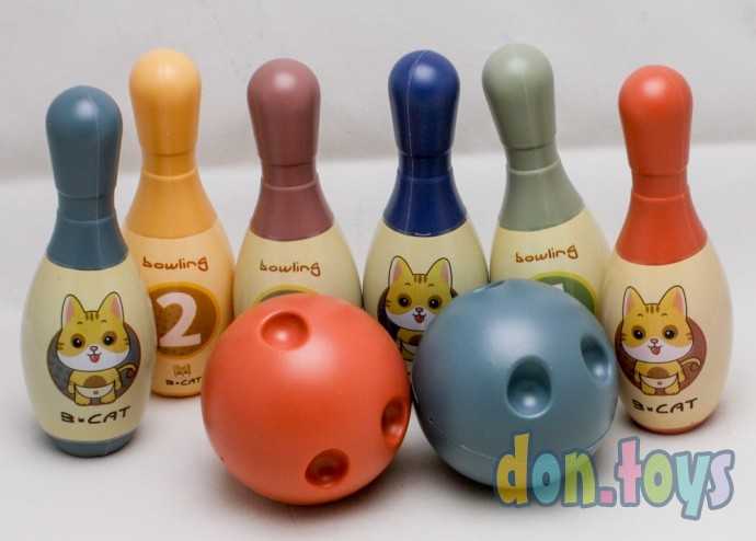 Боулинг «Котята», 6 кеглей 15х5 см, 2 мяча d=8см, арт. 7532897, фото 1