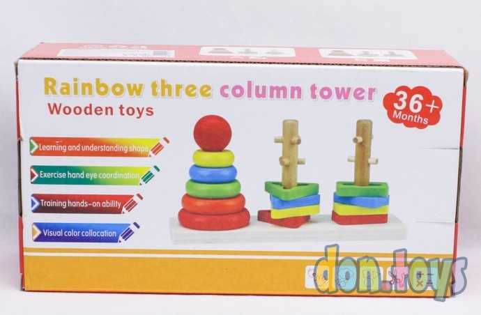 Деревянный логический сортер с пирамидкой, 2955, фото 3