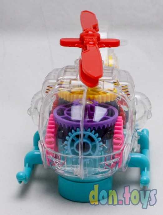 Вертолет прозрачный с шестеренками, звук, свет, арт. 0713, фото 4