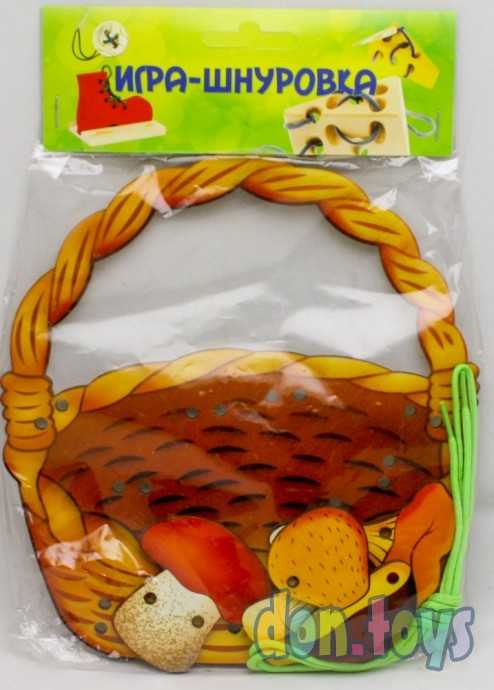 Деревянная шнуровка: Корзина с грибами, арт. 7930, фото 1