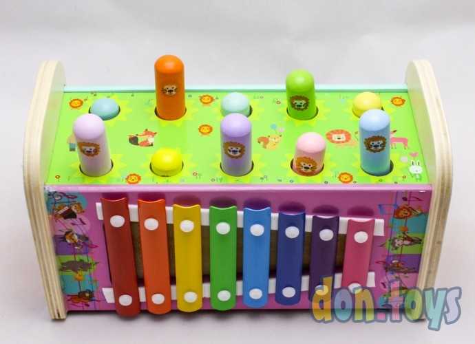 Логический деревянный игровой центр с ксилофоном, арт. AR-10443, фото 3