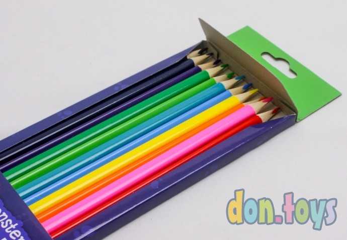 Карандаши цветные YES! Monsters, 12 цв. 3 мм, трехгранные, арт. 290334, фото 5