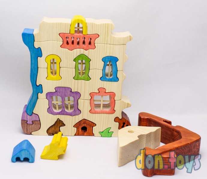 Деревянный конструктор-пазл "Кошкин дом"., фото 22