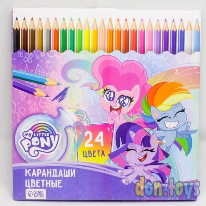 Карандаши 24 цвета "Пинки Пай" заточенные, шестигранные, My Little Pony, арт. 5276458 (лицензия), фото 1