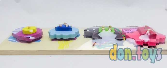 Логическая пирамидка сортер со шнуровкой Зверята, арт. 92-55, фото 7