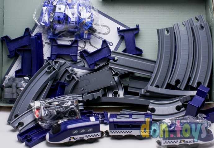 Железная дорога Полиция, 92 детали, 4 машинки, арт. AU6882AB, фото 11