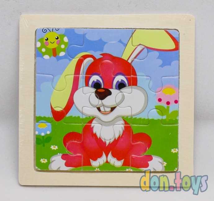 Деревянная пазл-рамка "ЗАЙКА" (9 элементов), арт. G46, фото 1