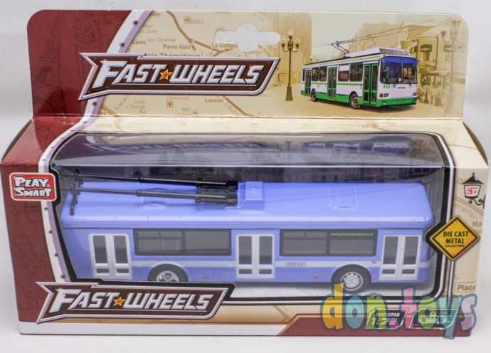 Инерционный троллейбус Лиаз металлический, 1:72, сине-белый, арт. 6407 B, фото 1