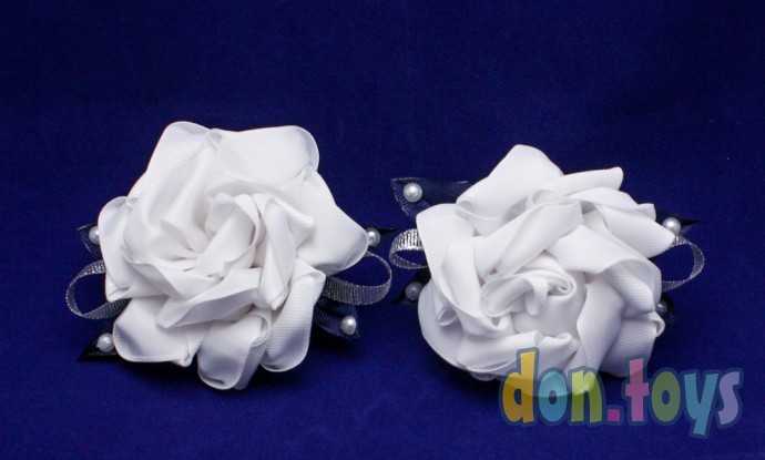 Резинки для волос Большие белые цветы, 2 шт., фото 2