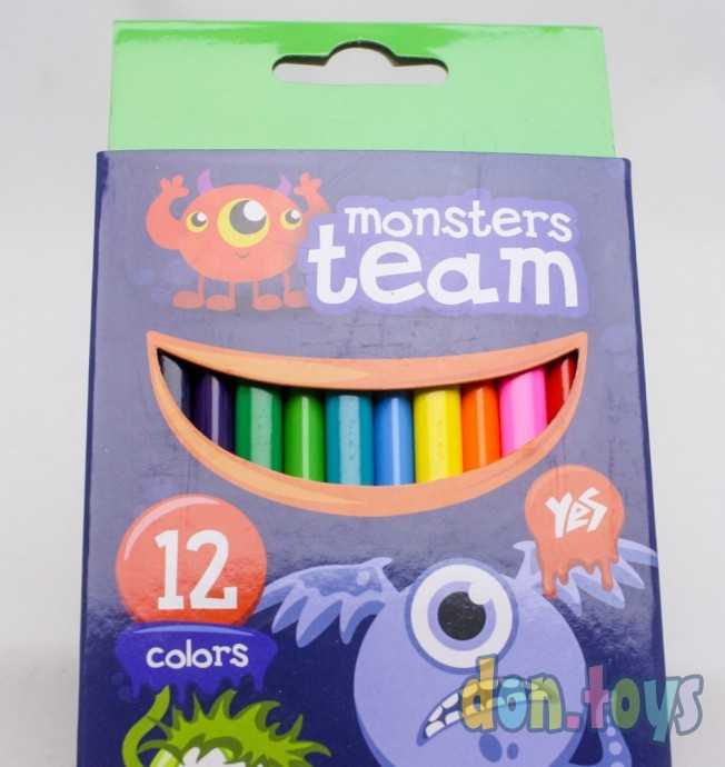 Карандаши цветные YES! Monsters, 12 цв. 3 мм, трехгранные, арт. 290334, фото 6