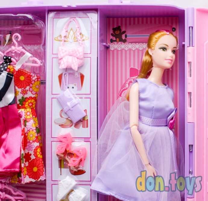 Игровой набор Кукла шарнирная, шкаф с нарядами, арт. 1910A-2, фото 8