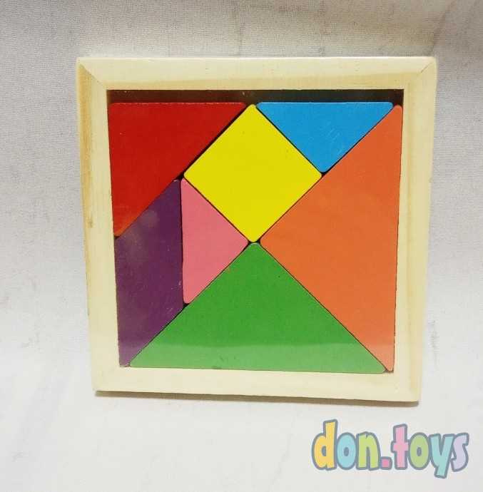 Деревянная Головоломка "ТАНГРАМ-3" 10 см (7 цв.), арт. AN02258, фото 1