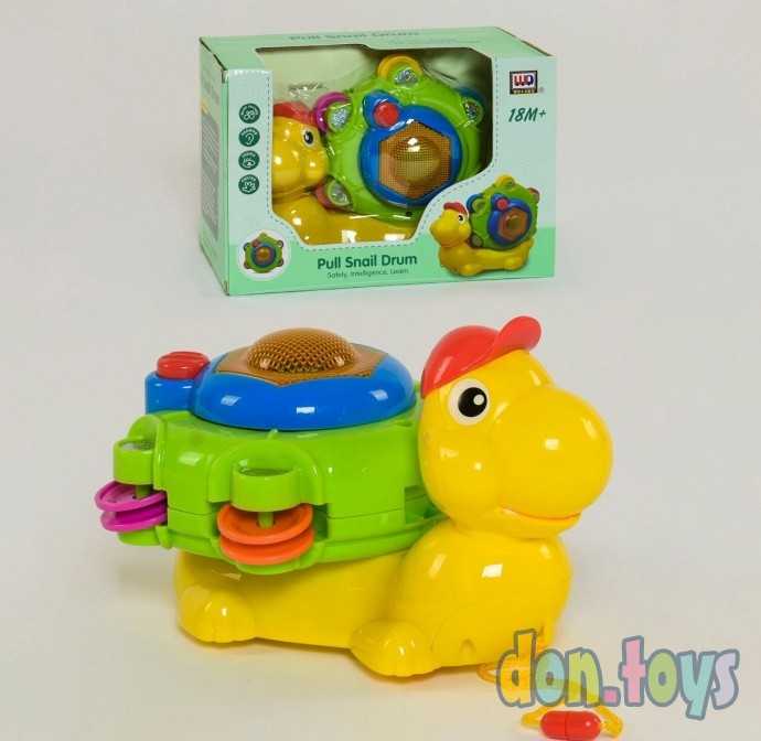 Каталка Улитка на веревочке, свет, мелодии, арт. WD 3649, фото 1