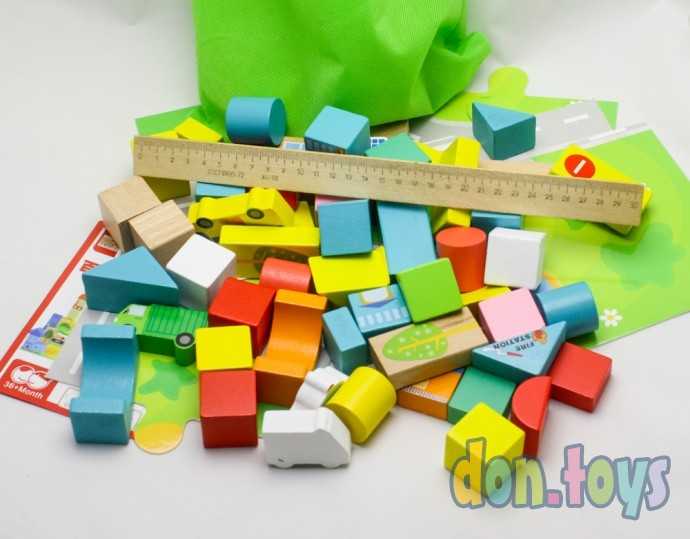 Конструктор деревянный Городок, 62 детали, фото 4