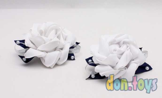 Резинки для волос Большие белые цветы, 2 шт., фото 5