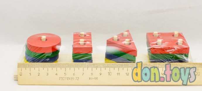 Деревянная логическая игрушка Пирамидка-сортер, арт. 93-2, фото 2