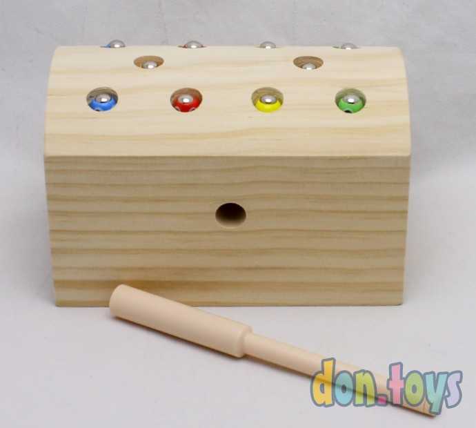 Магнитная игра "Поймай червячка" в деревянном сундуке, фото 5