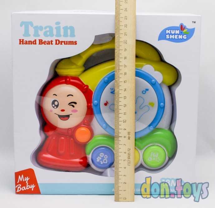 Музыкальный барабан "Паровозик" подсветка, арт. 966, фото 2