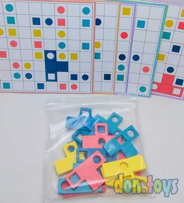 Деревянная головоломка Тетрис с карточками, фото 2