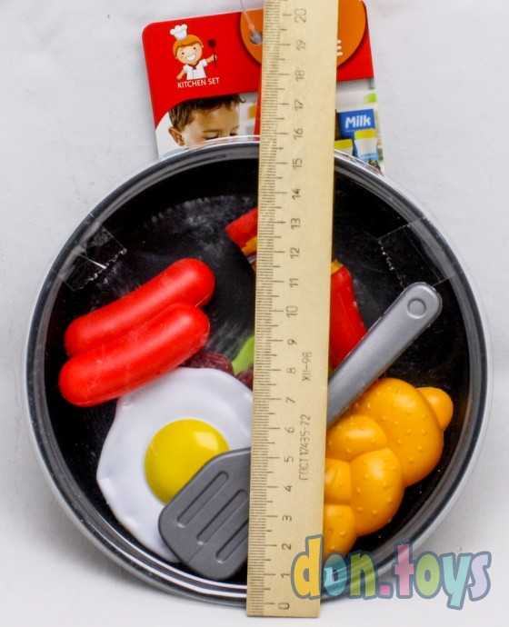 Игровой набор Посуда: сковорода с продуктами, 8 шт., арт. 13548105, фото 3